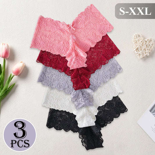 The 3-Pack V-Waist Lace Embroidery Brief