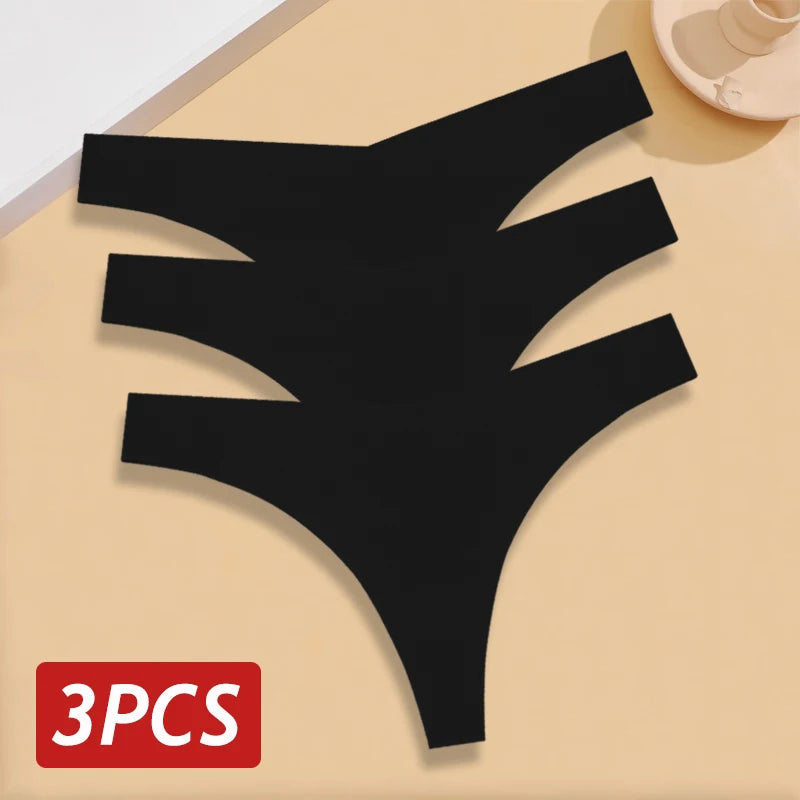 The 3-Pack Ice Silk V-Waist Thong Set