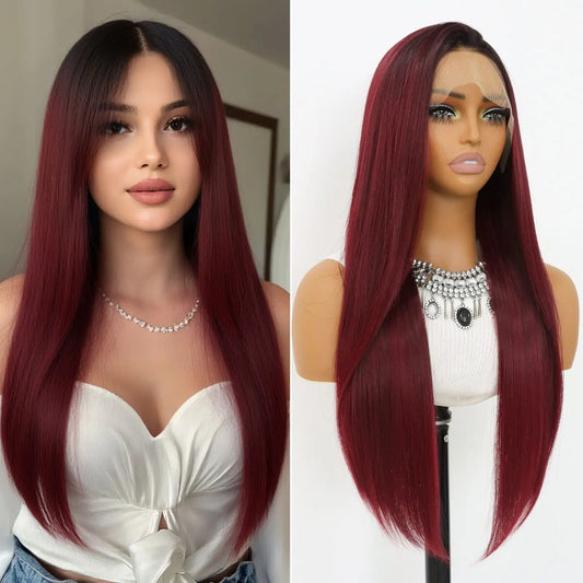 The Ombre Burgundy Lace Front Wig
