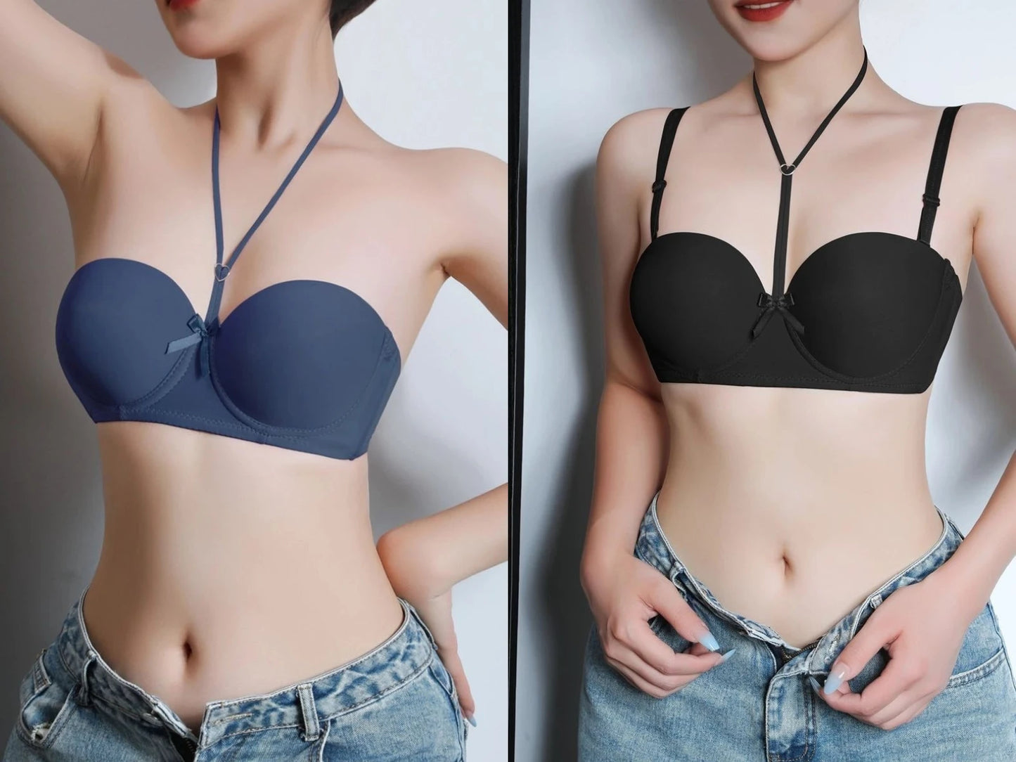 Gratitude More Than Ten Years Of Companionship Buy 3 Bras Get 1 Jewelry Free Neck-Hanging Bra With Two Wearing Gather Sexy Back