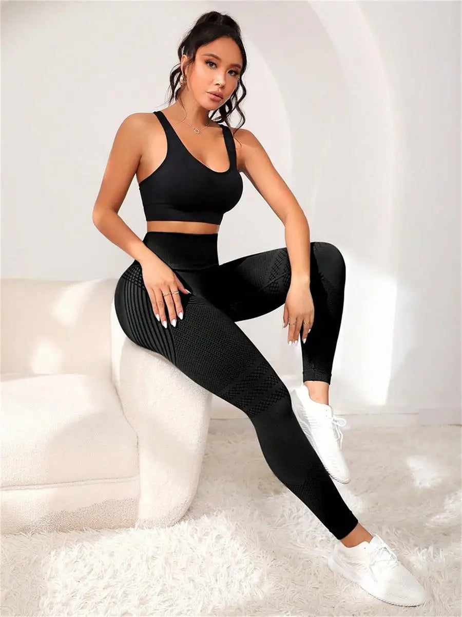 Seamless high-waisted hip-lifting yoga pants, elastic quick-drying tight pants, women's outdoor sports running, cycling and fitn