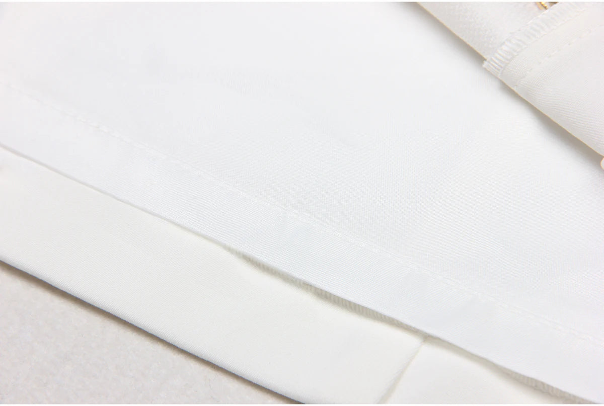 S-xl Black And White High-quality Fashionable Solid Color New Side Pleated Double Row Button Casual Commuting Women Short Skirt
