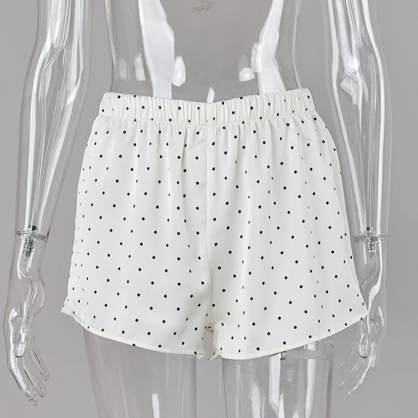 Linad Summer Street Chic Polka Dot Mini Pants Women Casual Loose Elastic Waist Shorts Fashion High Waist Shorts Female 2026