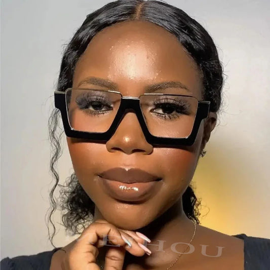The Oversized Half-Frame Clear Glasses