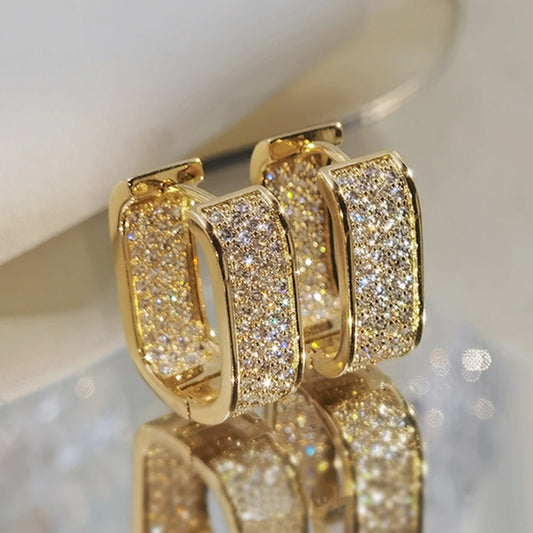 The CZ Pavé Hoop Earrings