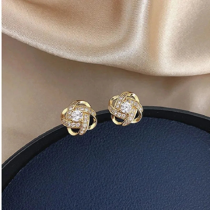 The Zircon Heart Flower Studs