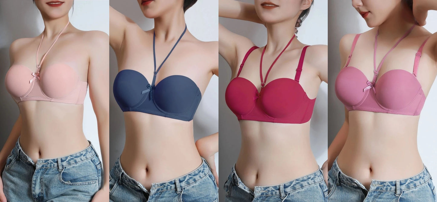 Gratitude More Than Ten Years Of Companionship Buy 3 Bras Get 1 Jewelry Free Neck-Hanging Bra With Two Wearing Gather Sexy Back