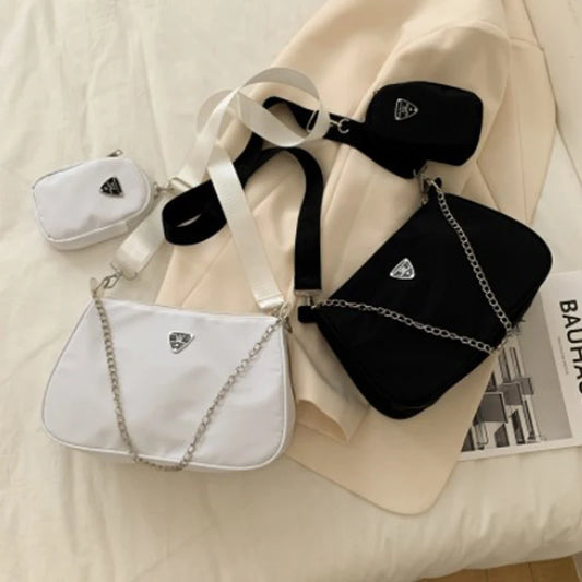 The 2-Piece Nylon Chain Bag Set