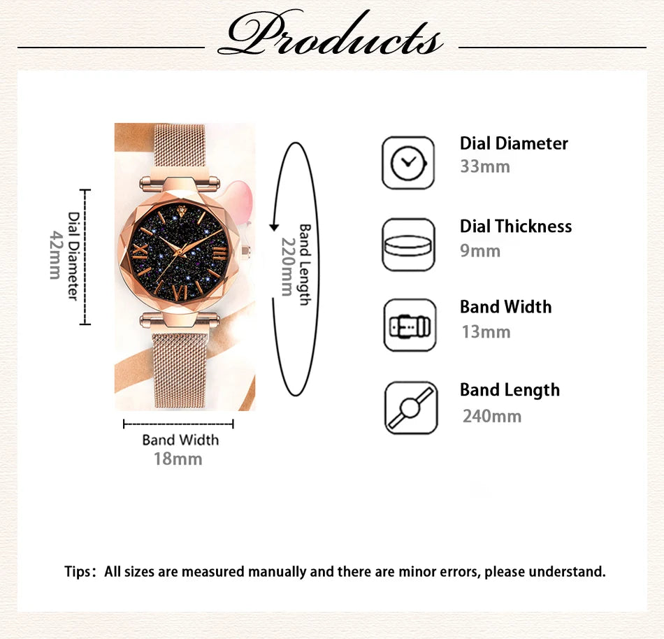 The Starry Sky Mesh Belt Dress Watch