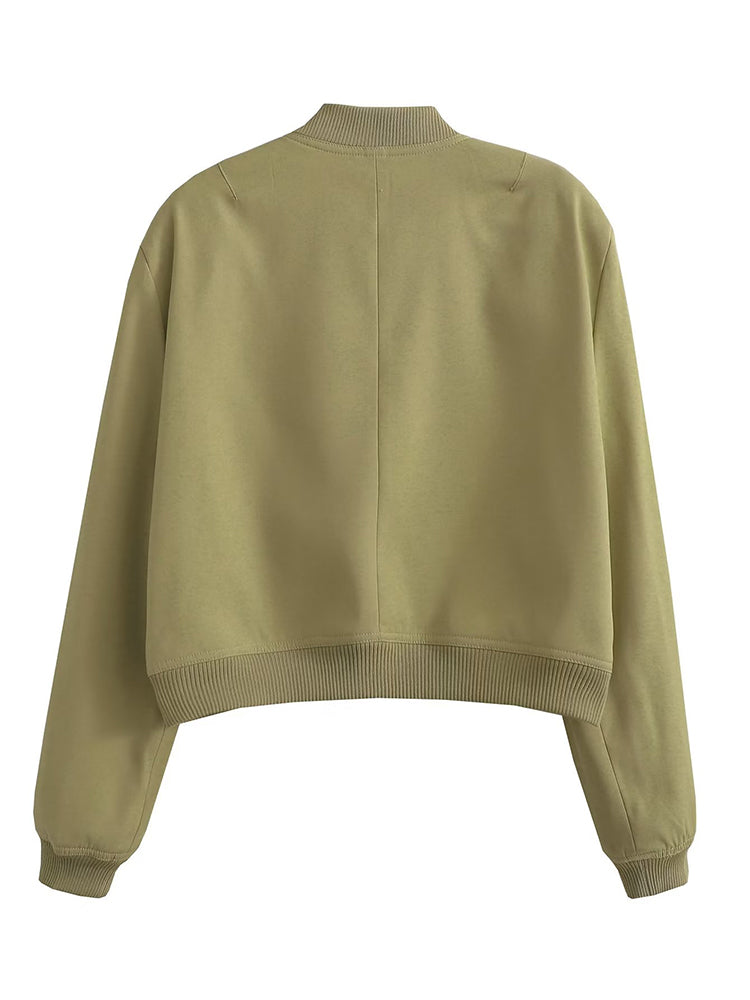The V-Neck Solid Bomber