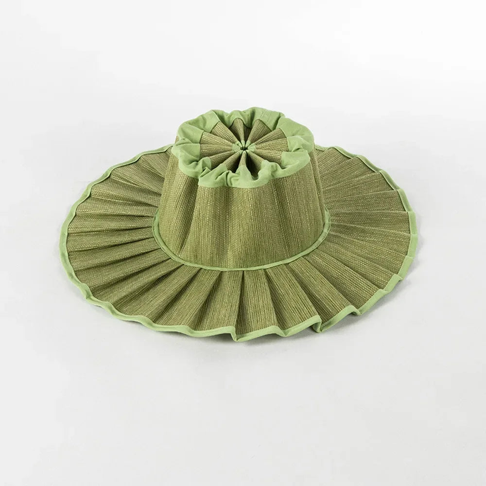 The Y2K Reversible Pleated Straw Hat