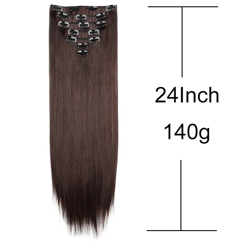 The 7-Piece Clip-In Straight Hair Extensions