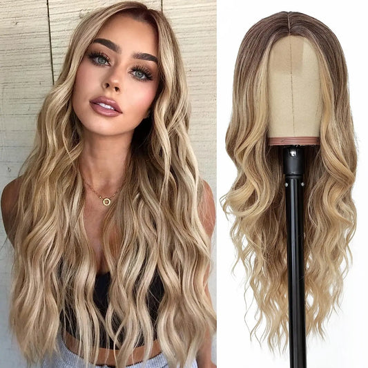 The 26-Inch Middle Part Lace Wavy Wig