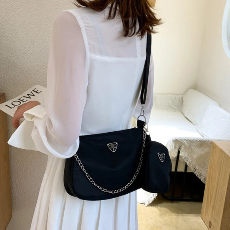 The 2-Piece Nylon Chain Bag Set