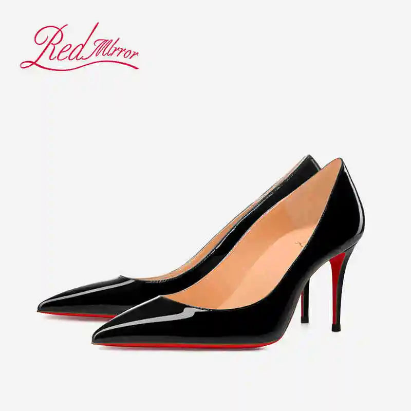Black Women's elegant high heels Red Shiny Bottoms Luxury Brand Women heels 2025 trend Pointed Toe Sexy Party Pumps shoes Women