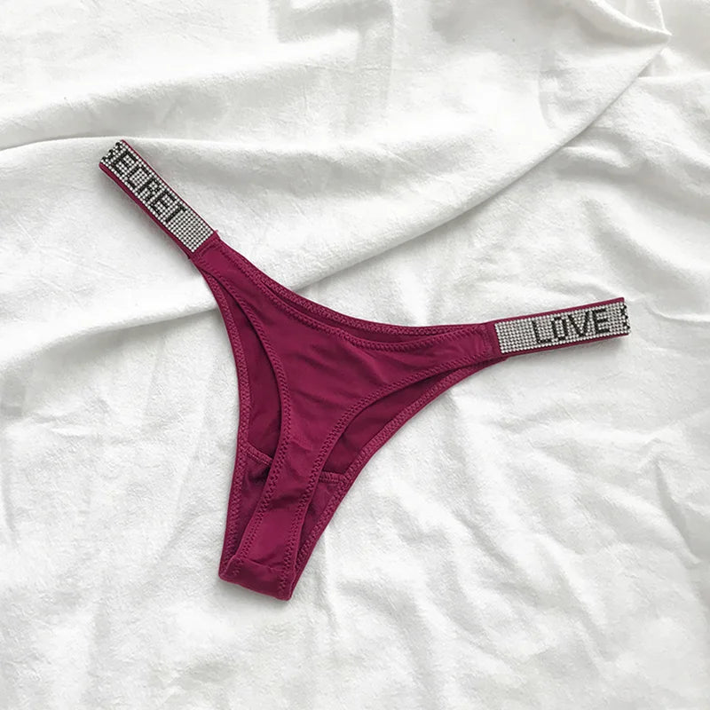 The 5-Pack Rhinestone Diamond Thong Set