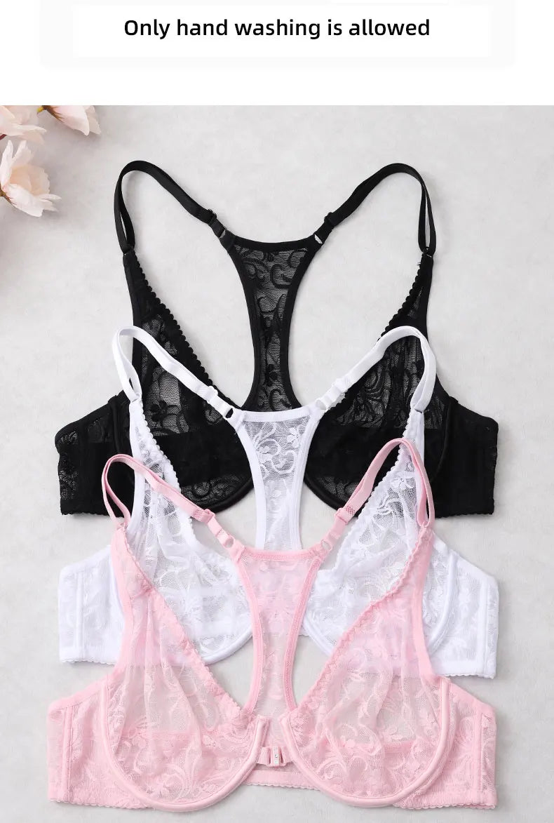 Bra For Womens Front Button Lace Bra Underwire Underwear Elegant Embroidery Beautiful Back Plus Size Lingeire BH Top