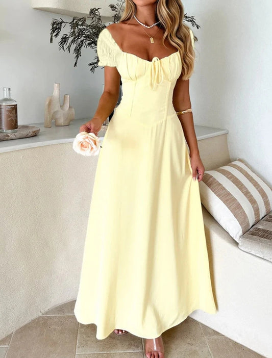 The Corset Bubble Sleeve Maxi