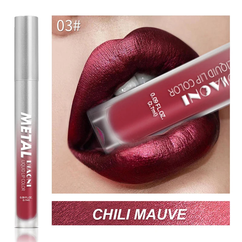The 12-Color Metallic Shimmer Lip Gloss Set