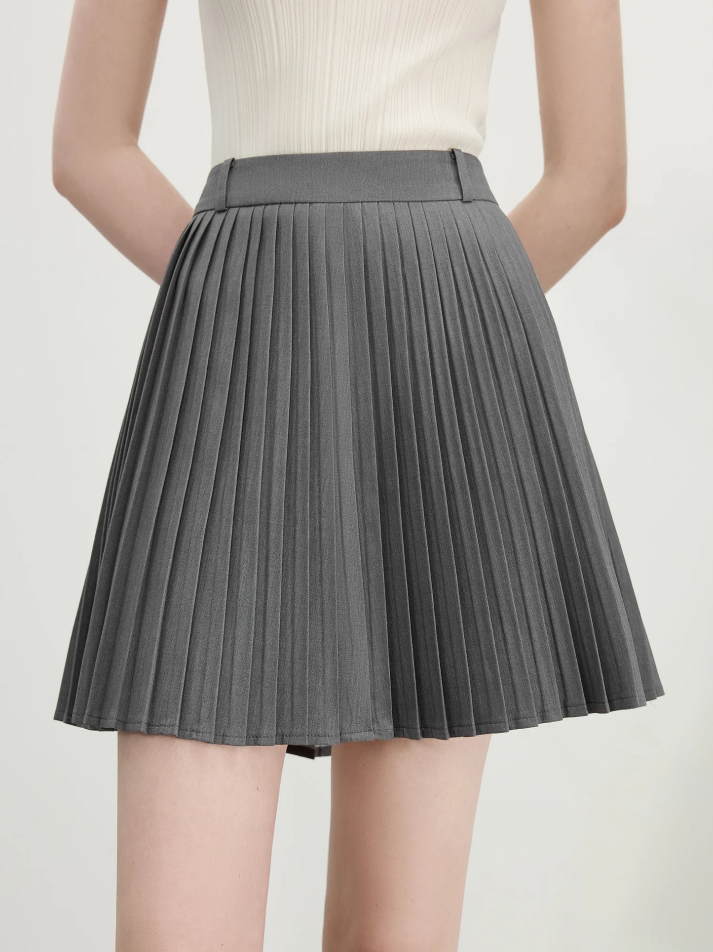 The Wool-Blend Pleated Office Mini