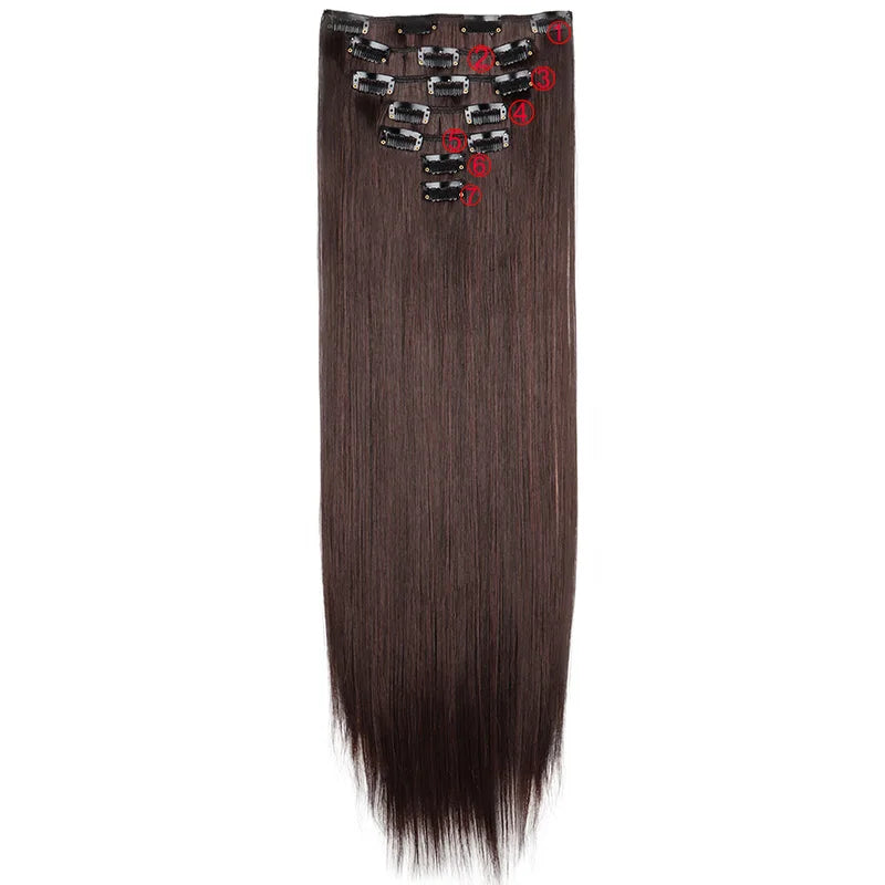 The 7-Piece Clip-In Straight Hair Extensions