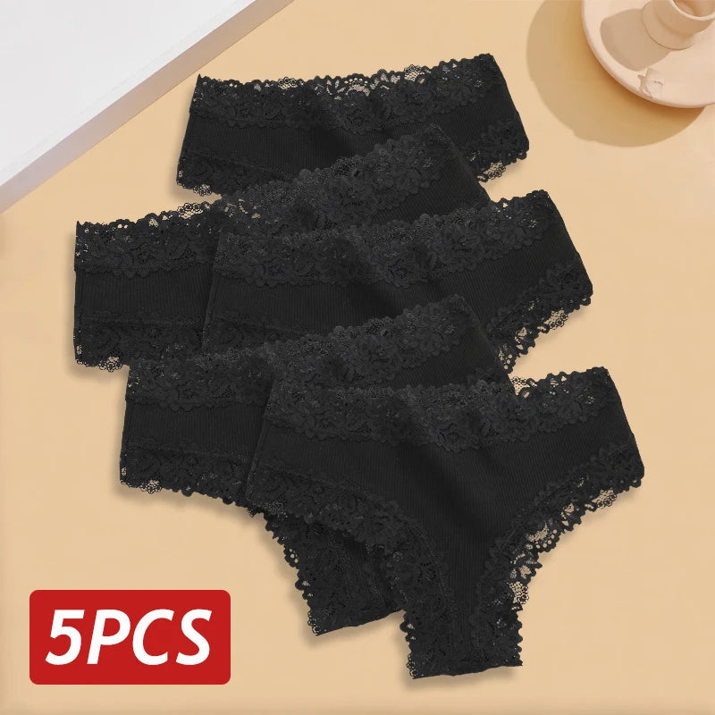 The 5-Pack Lace Seamless Brazilian Set