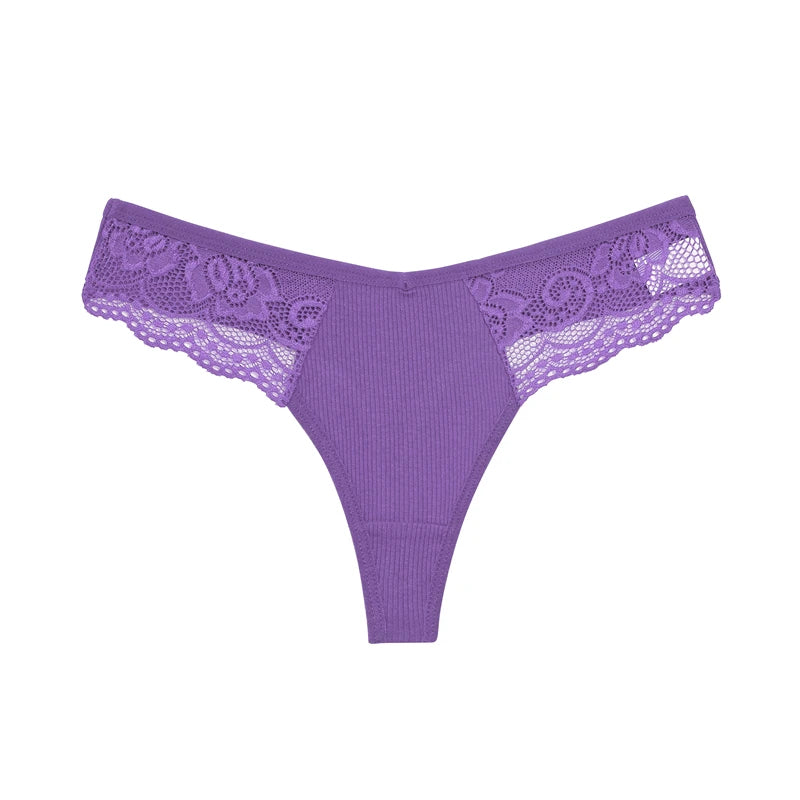The 4-Pack Cotton Lace G-String Set