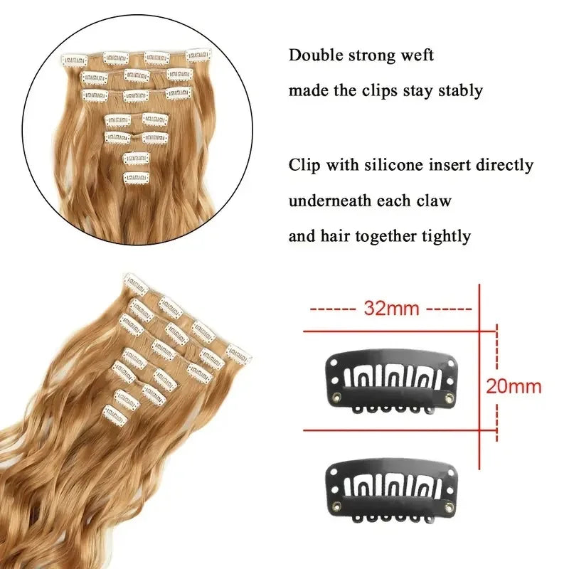 The 22-Inch Full Head Curly Wavy Clip-In Set (7pcs)