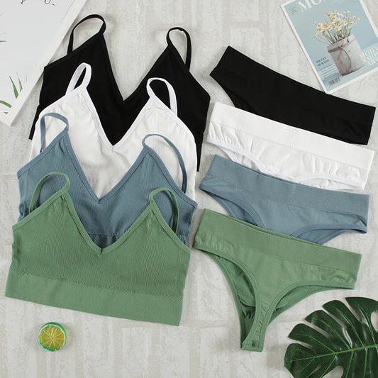 The Wireless Crop Top Bra and Panty Set
