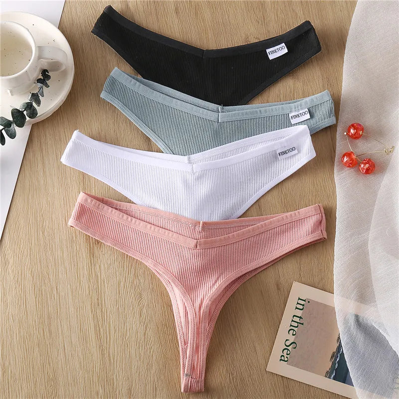 The 3-Pack Cotton Low Waist Thong Set