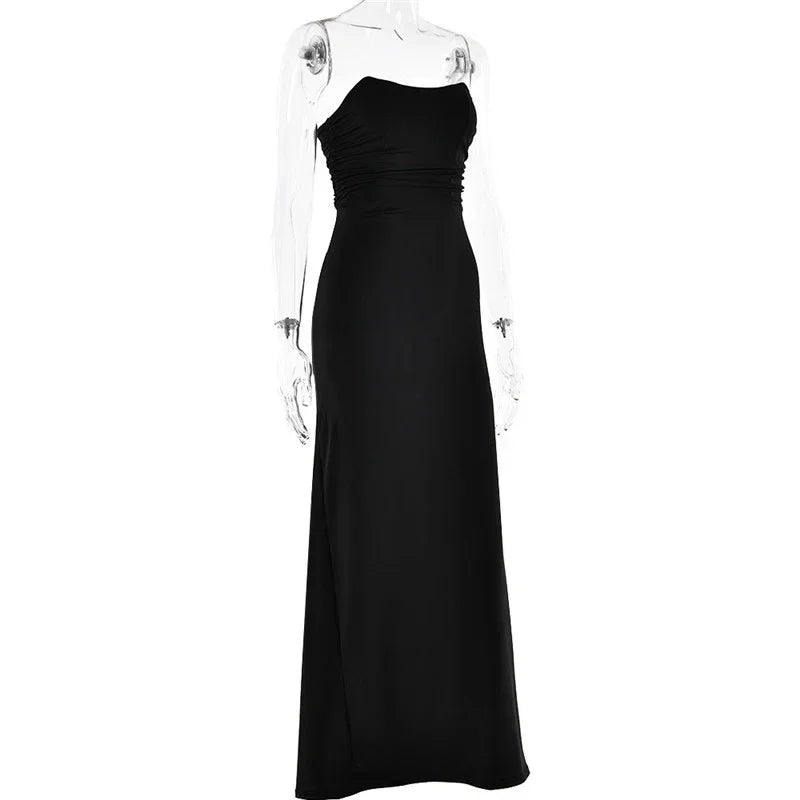 The Strapless Lace-Up Maxi