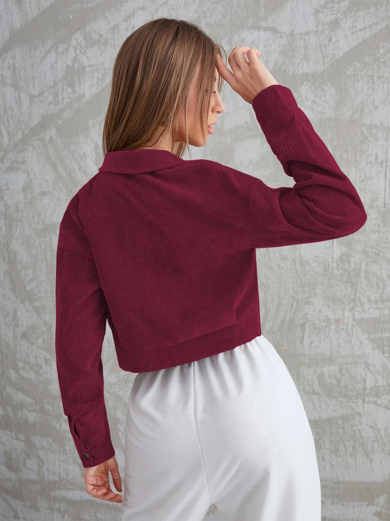 Women's New Corduroy Long Sleeve Jacket Autumn Winter Casual Lapel Quilted Single Button Coat Stylish Feminine Outerwear