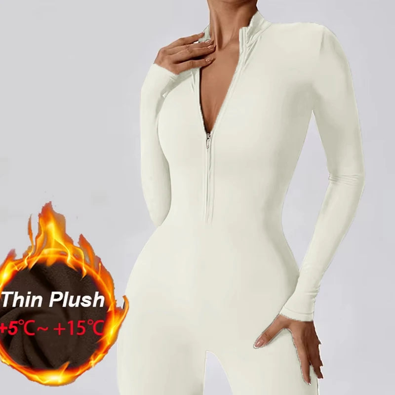 The Warm Fleece Zip Fitness Jumpsuit