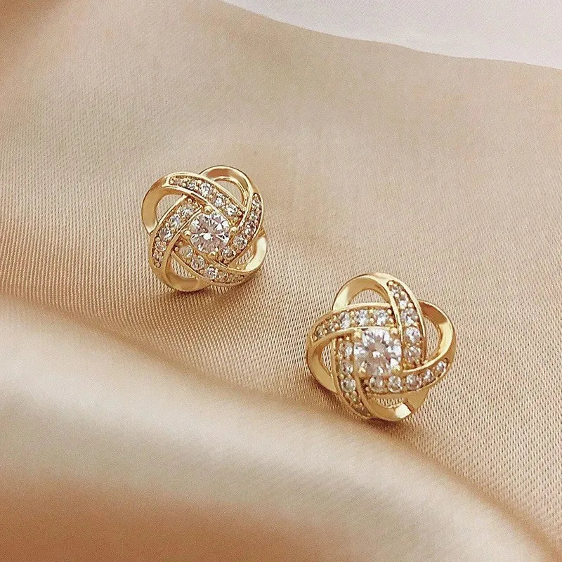 The Zircon Heart Flower Studs