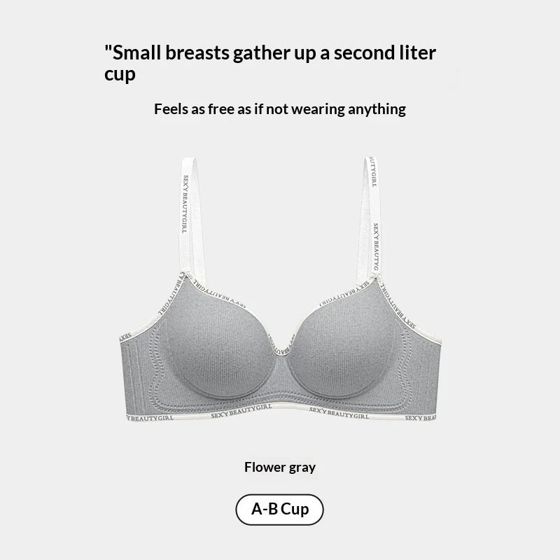 Women's Push-Up Bra for Enhanced Appearance Spring/Summer Wire-Free Soft Support Bra with Anti-Sagging Design Strapless Bra