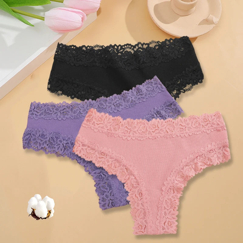 The 3-Pack Brazilian Lace G-String Set