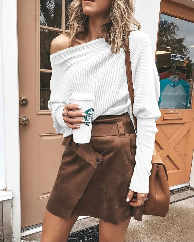 The Batwing Slash Neck Tee