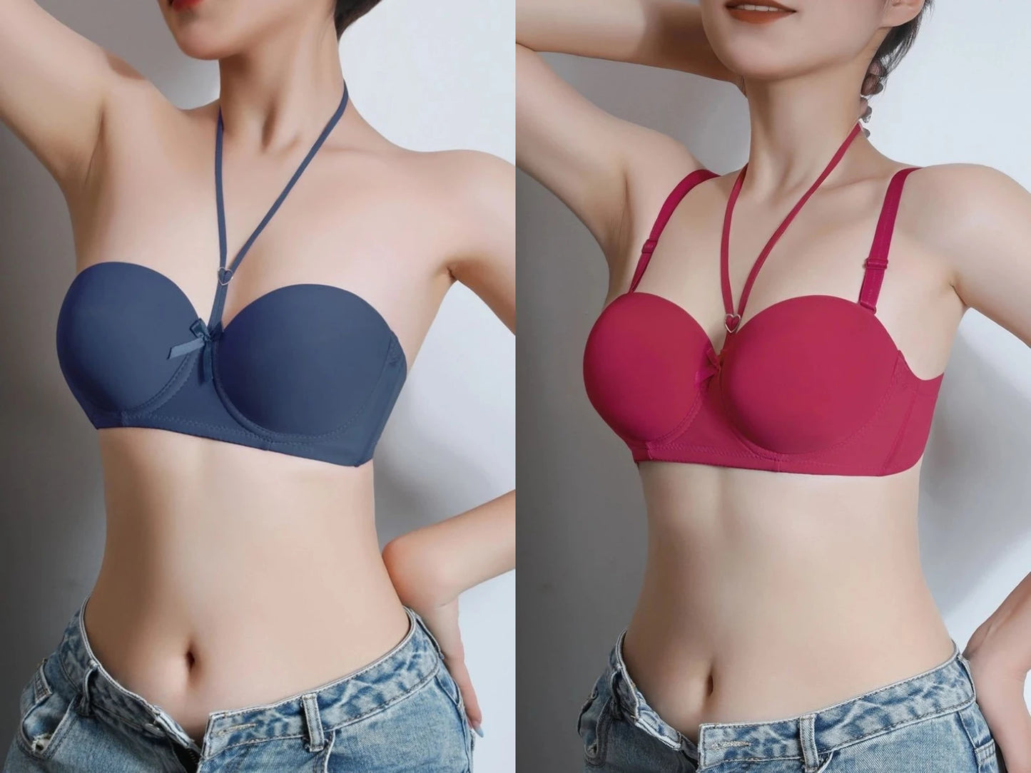 Gratitude More Than Ten Years Of Companionship Buy 3 Bras Get 1 Jewelry Free Neck-Hanging Bra With Two Wearing Gather Sexy Back