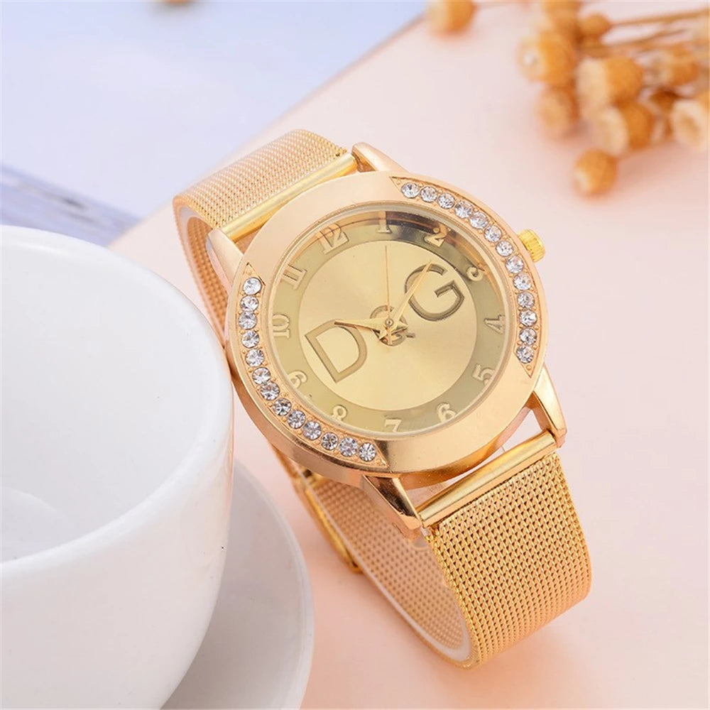 The Starry Sky Diamond Gold Mesh Watch