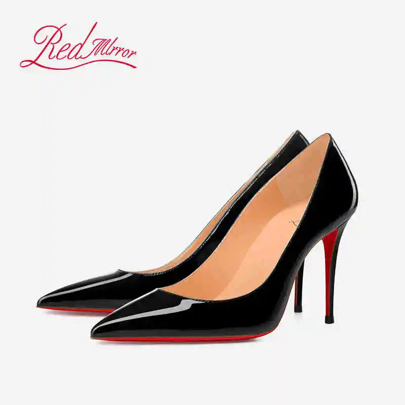 Black Women's elegant high heels Red Shiny Bottoms Luxury Brand Women heels 2025 trend Pointed Toe Sexy Party Pumps shoes Women