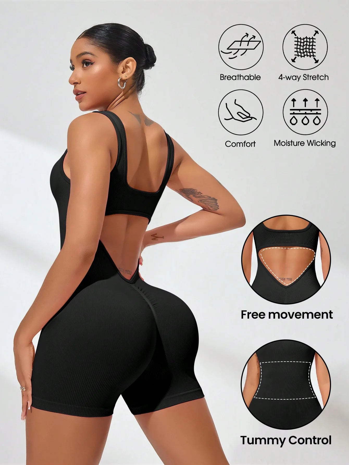 The V-Waist Exposed Yoga Jumpsuit