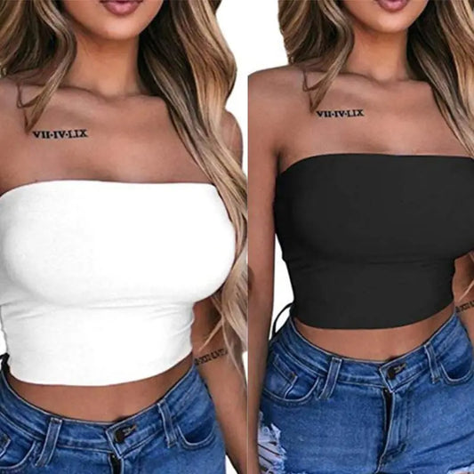 The Strapless Bandeau Crop Top