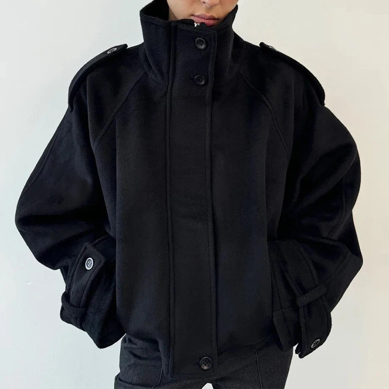 The Woolen Stand Collar Coat