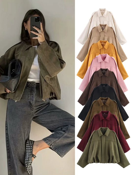 The Suede Oversized Bomber
