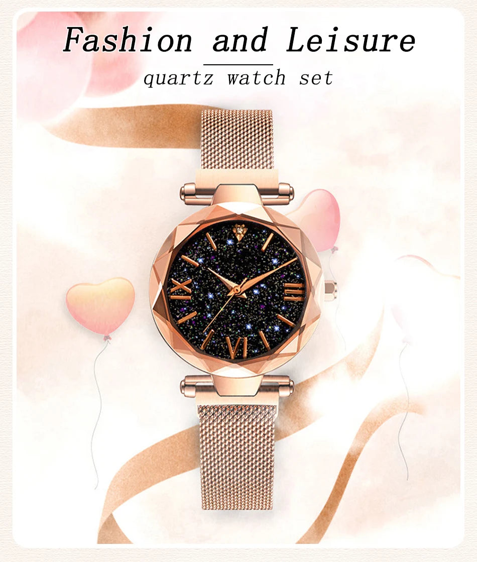 The Starry Sky Mesh Belt Dress Watch