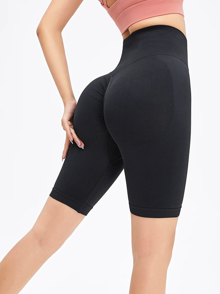 Seamless Fitness Shorts Women Women Sports High Waist Shorts Fitness Casual Workout Running Peach Hip Shorts