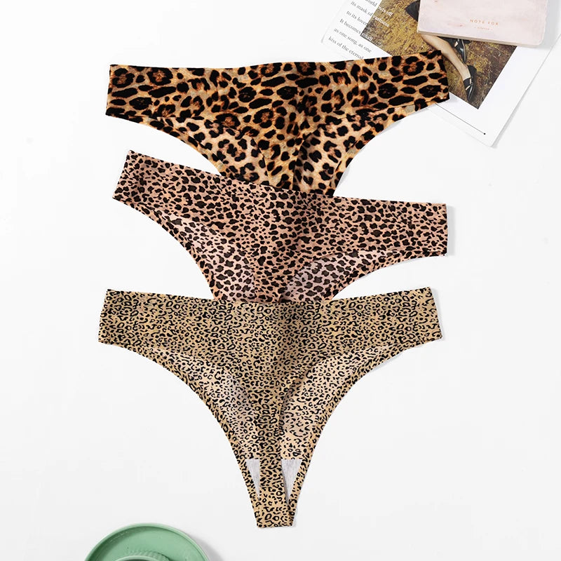 The 3-Pack Leopard Seamless G-String Set