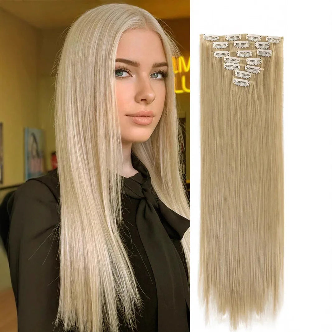The 60CM Pink Straight Clip-In Hair Extensions