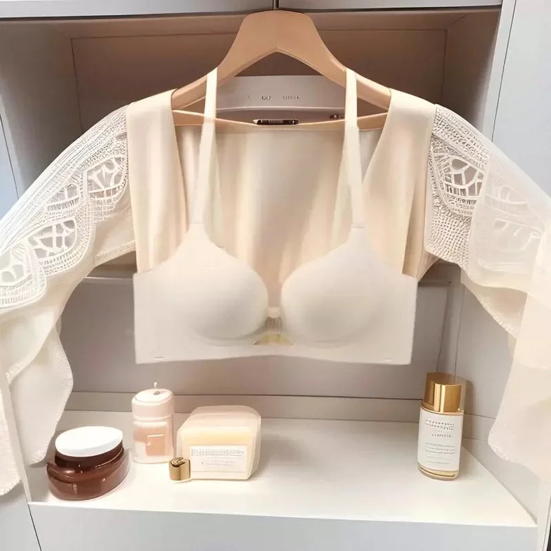 Red Year of The Nation Lifting Small Breasts Gathered and Supported with No Steel Rings and Comfortable and Traceless Bra