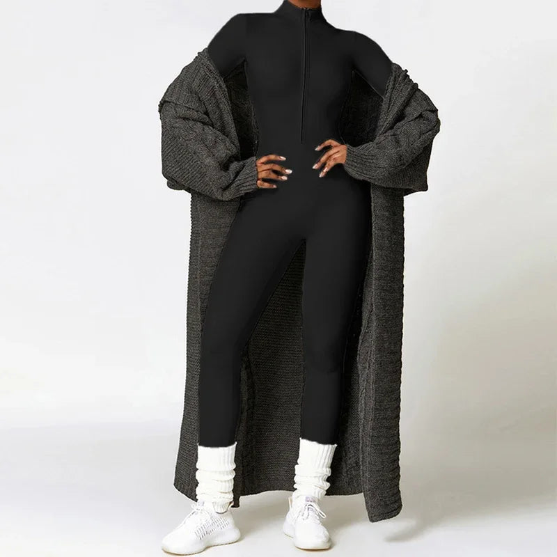 The Warm Fleece Zip Fitness Jumpsuit